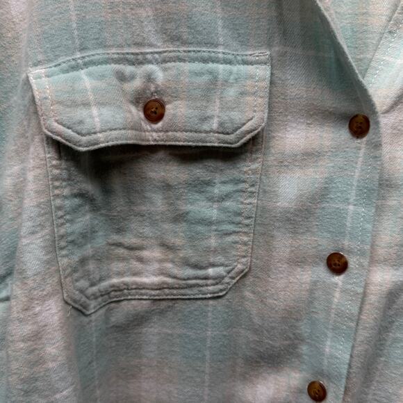 Dickie’s Plaid button Up Flannel Long Sleeve Shirt Size L - Picture 5 of 11